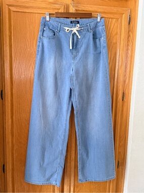 d. jeans Light Blue Wide Leg Women's Jeans with Drawstring size 10